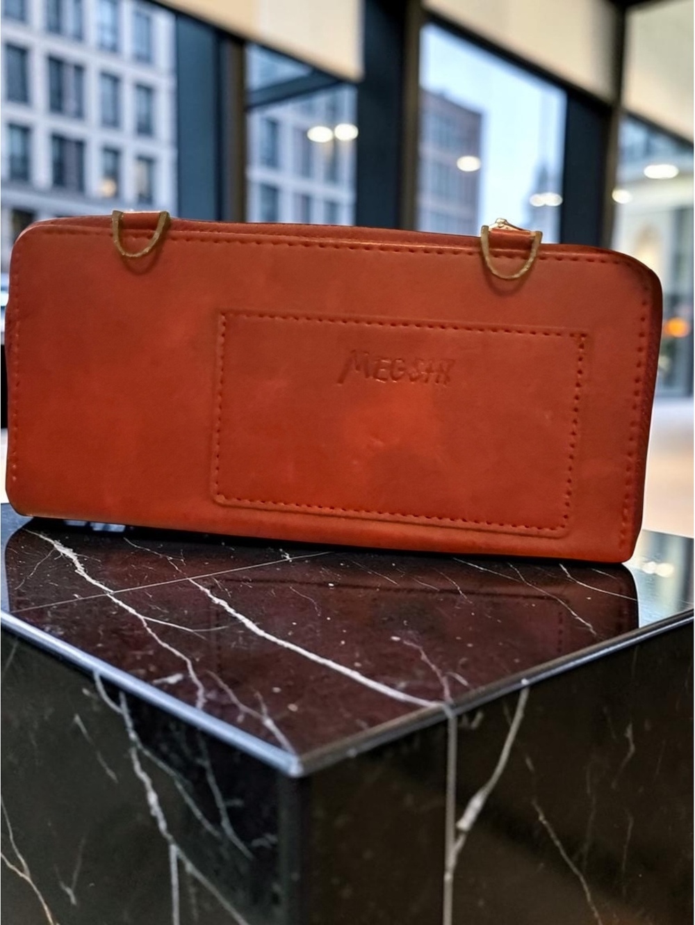 MEGSHI Red Wallet Clutch Zip Around Organizer